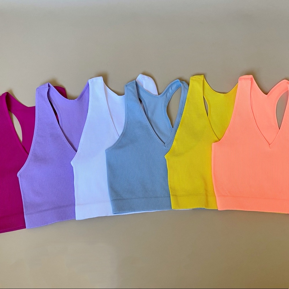 Thick Seamless Ribbed Tank - Blue Grey